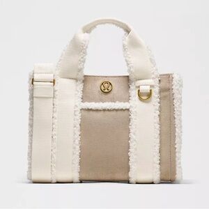 lululemon athletica White and Tan Tote Bag
